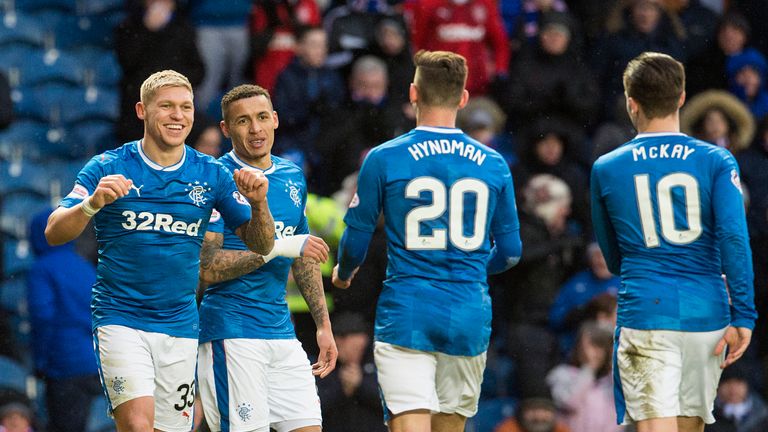 Rangers' Martyn Waghorn celebrates his goal