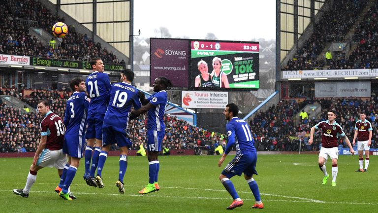 Robbie Brady of Burnley scores