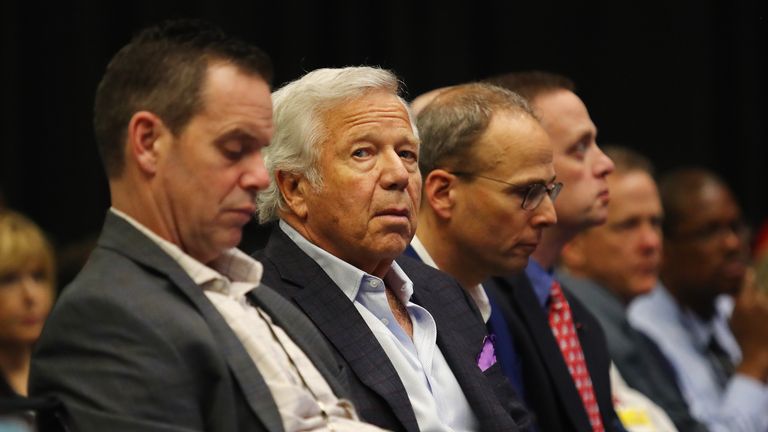 HOUSTON, TX - FEBRUARY 01:  Robert Kraft, owner and CEO of the New England Patriots, attends NFL Commissioner Roger Goodell's press conference at the Georg