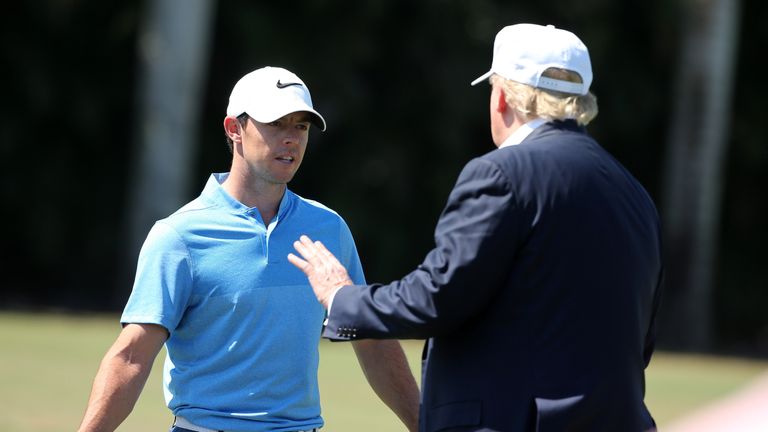 McIlroy speaks to Trump at the WGC event in Florida last year