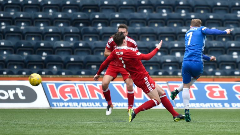 Kilmarnock's Rory McKenzie fires the home side in front