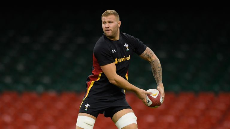 CARDIFF, WALES - NOVEMBER 25:  Wales player Ross Moriarty in action during Wales captain's run ahead of their final autumn series match against South Afric