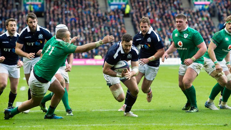 Alex Dunbar scores from a smart lineout move