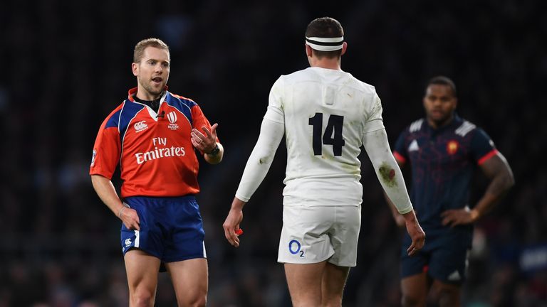 Referee Angus Gardner sent Jonny May to the sin bin for a dangerous tackle