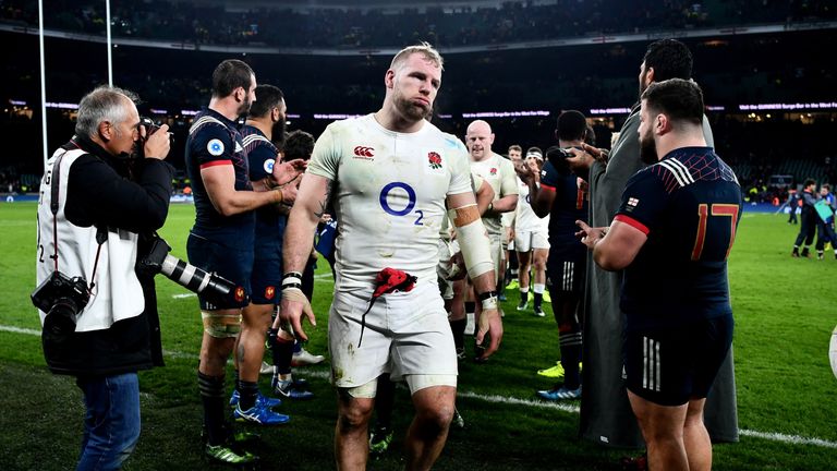 James Haskell leaves the pitch after England's Six Nations win over France