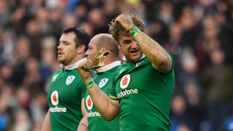 Jamie Heaslip (right) conceded two late penalties which resulted in six points for Laidlaw