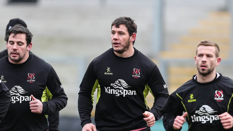 Ulster and Springboks flanker Marcell Coetzee (centre)