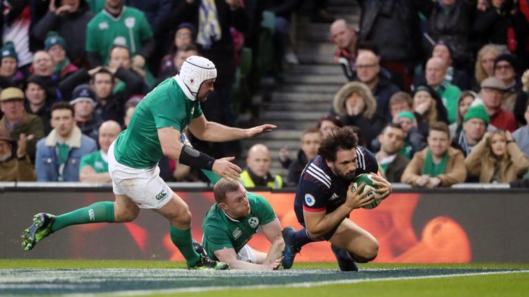 Remi Lamerat's try against Ireland was ruled out by the TMO for a knock-on