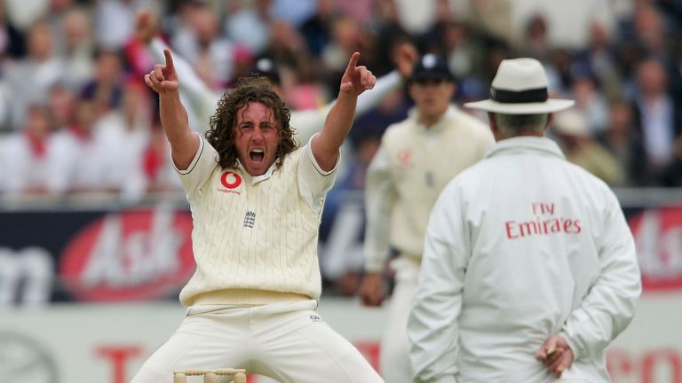 LEEDS, UNITED KINGDOM - MAY 26:  England bowler Ryan Sidebottom appeals successfully for the wicket of West Indian batsman Chris Gayle during day 2 of the 