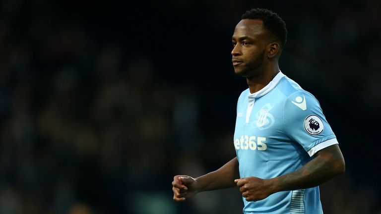 WEST BROMWICH, ENGLAND - FEBRUARY 04: Saido Berahino of Stoke City during the Premier League match between West Bromwich Albion and Stoke City at The Hawth