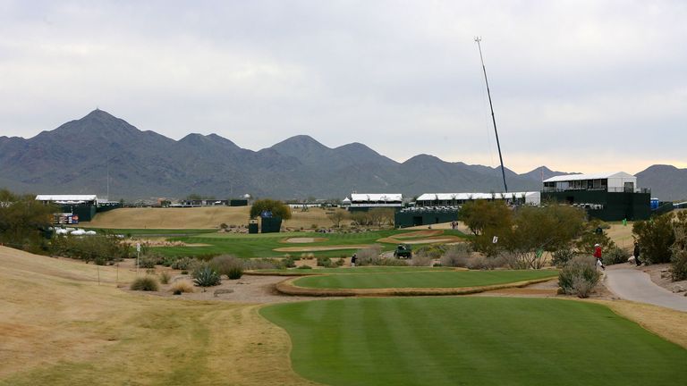 A general view of the 17th hole at TPC Scottsdale 