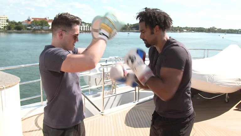 Shane McGuigan and David Haye train out in Miami