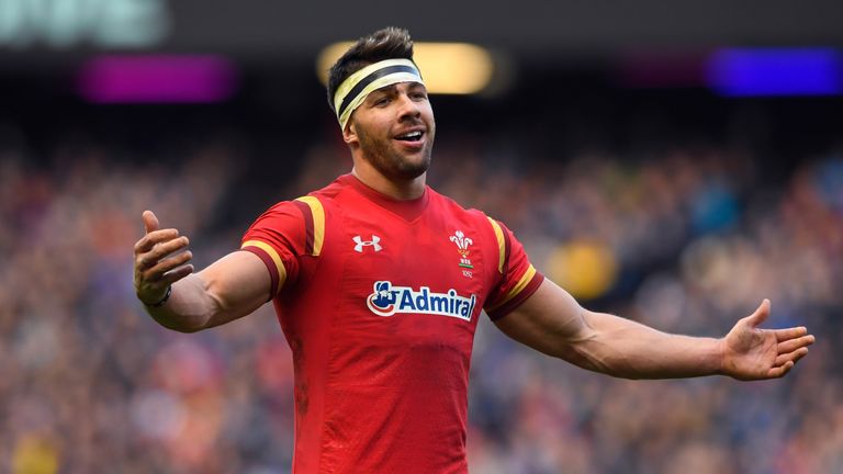 Rhys Webb of Wales reacts after his try is disallowed by the video referee against Scotland