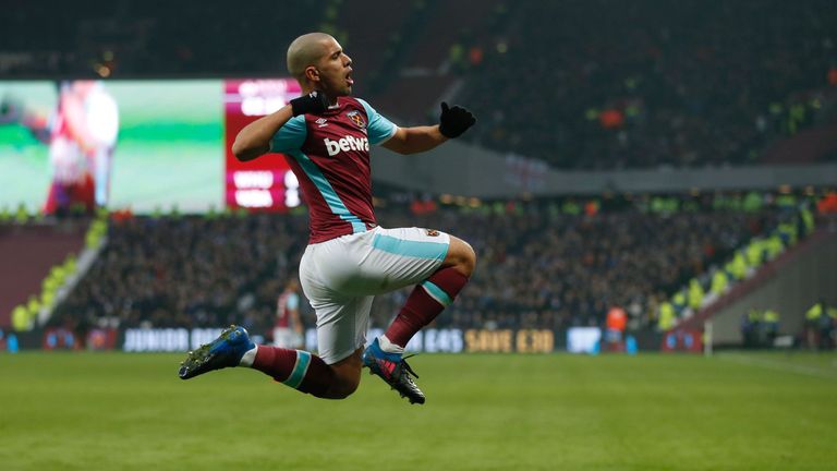 Sofiane Feghouli equalises for West Ham