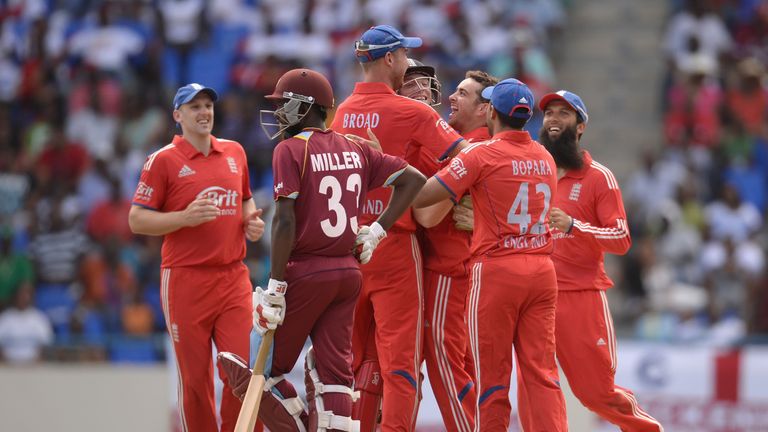 Stephen Parry took three wickets on his ODI debut as England won in Antigua