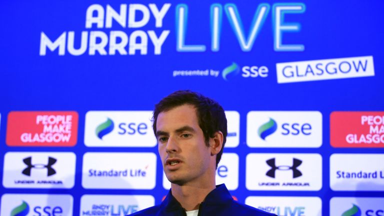 Andy Murray during the press conference to discuss Andy Murray Live Glasgow 2017 at UNICEF, London