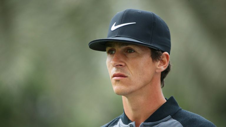DUBAI, UNITED ARAB EMIRATES - FEBRUARY 02:  Thorbjorn Olesen of Denmark looks on form the 13th tee during the first round of the Omega Dubai Desert Classic