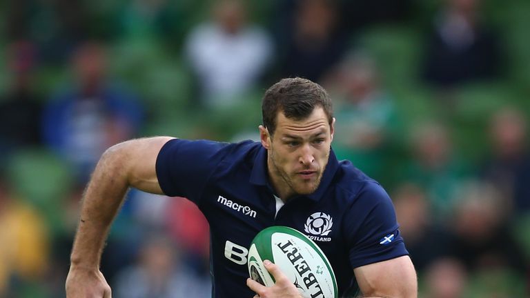 DUBLIN, IRELAND - AUGUST 15:  Tim Visser of Scotland during the International match between Ireland and Scotland at the Aviva Stadium on August 15, 2015 in