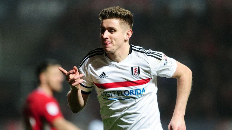 BRISTOL, UNITED KINGDOM - FEBRUARY 22: Tom Cairney of Fulham celebrates his sides second goal during the Sky Bet Championship match between Bristol City an