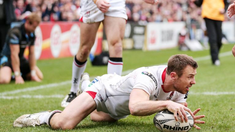 Tommy Bowe scored Ulster's first try at Kingspan Stadium