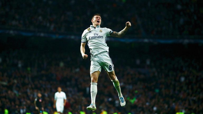 Toni Kroos of Real Madrid celebrates 