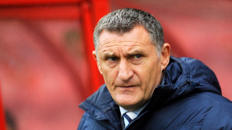 Tony Mowbray looks on during the Sky Bet League One match between Swindon Town and Coventry City