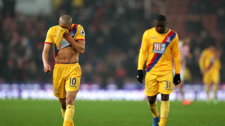Andros Townsend (left) returned to the Crystal Palace starting line up against Stoke
