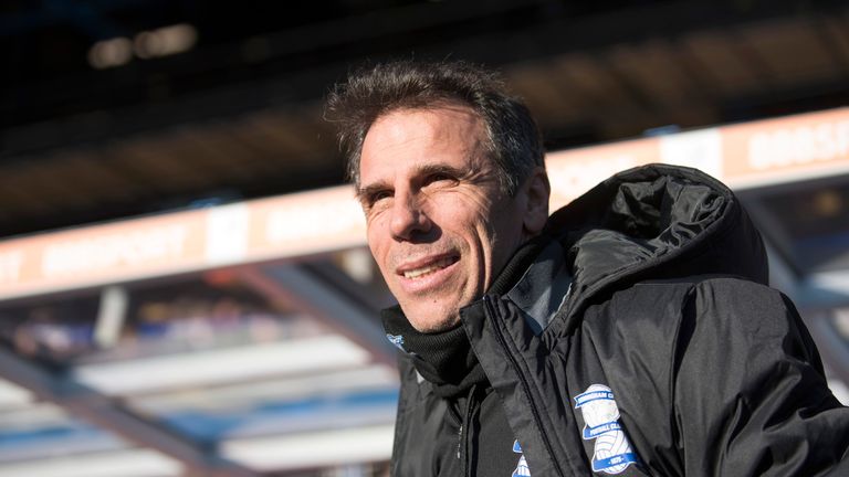 Gianfranco Zola had not won in his first 10 games in charge  of Birmingham City