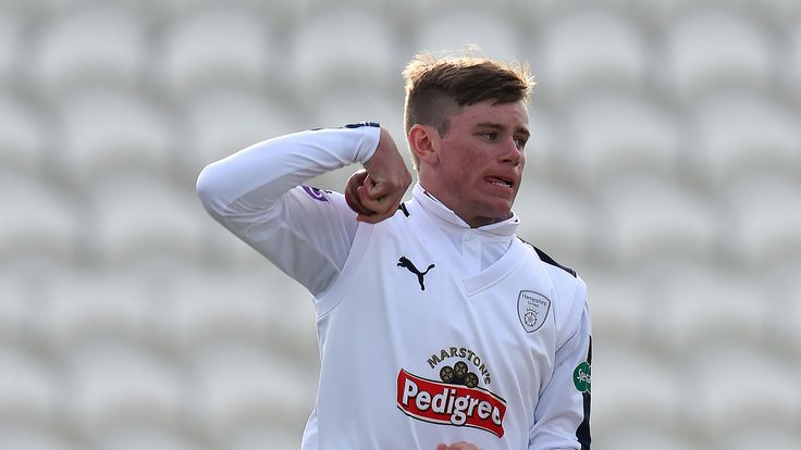 Mason Crane in action during a friendly match between Sussex and Hampshire at the 1st Central County Ground