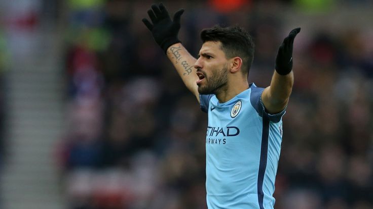 Sergio Aguero was on target for Manchester City against Sunderland