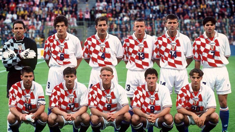 Croatia before their 1998 World Cup game against Jamaica