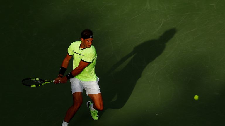 Rafael Nadal reached round three in Miami in straight sets