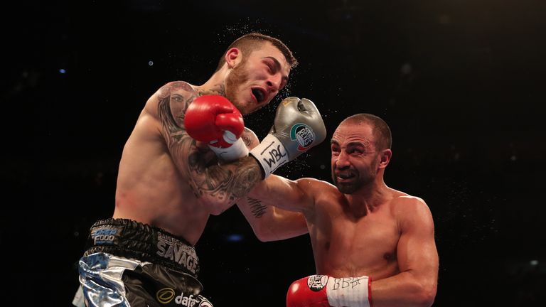 O2 BOXING 4-3-17.02,LONDON.PIC;LAWRENCE LUSTIG.WBC International Welterweight Championship.Sam Eggington vs Paulie Malignaggi.