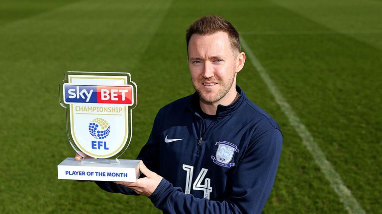 Aiden McGeady of Preston North End wins the Sky Bet Championship player of the month award for February