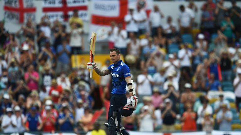 Alex Hales returned to the side with a century in the third ODI against the West Indies