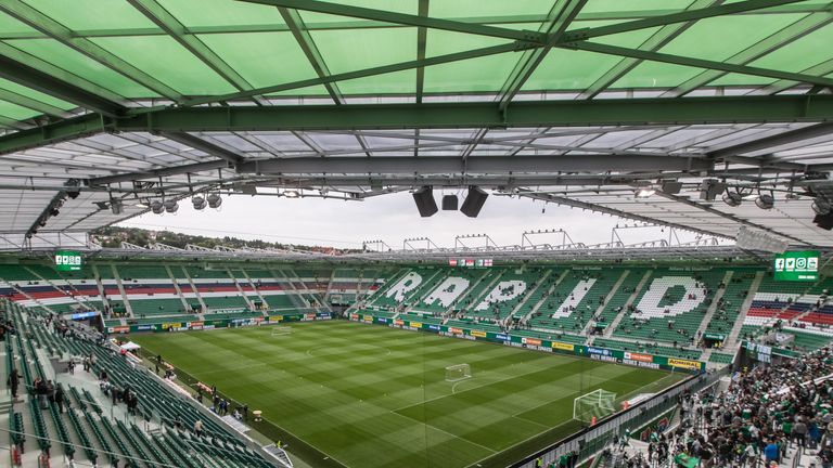 VIENNA, AUSTRIA - JULY 16:  A general view of Allianz Stadion prior to an friendly match between SK Rapid Vienna and Chelsea F.C. on July 16, 2016 in Vienn