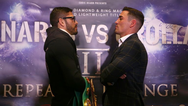 Jorge Linares and Anthony Crolla face off at their pre-fight press conference