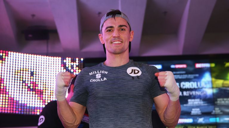 MANCHESTER, ENGLAND - MARCH 21:  Anthony Crolla looks on during a public workout ahead of his fight against Jorge Linares at the National Football Museum o