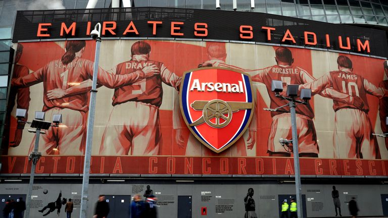 A general view outside of the Emirates Stadium ahead the Premier League match between Arsenal and Hull City.