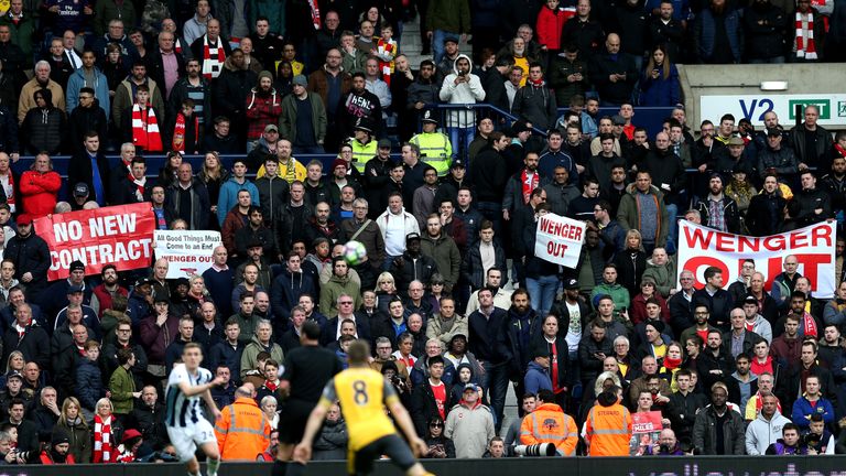 Arsenal fans displayed banners in the stands at the Hawthorns too