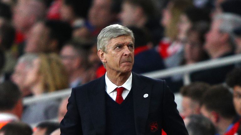 LONDON, ENGLAND - MARCH 11:  Arsene Wenger, Manager of Arsenal looks on during The Emirates FA Cup Quarter-Final match between Arsenal and Lincoln City at 