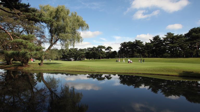 KAWAGOE CITY, JAPAN - OCTOBER 10:  A general view of the final group walking down the 13th fairway during the final round of the 2010 Asian Amateur Champio