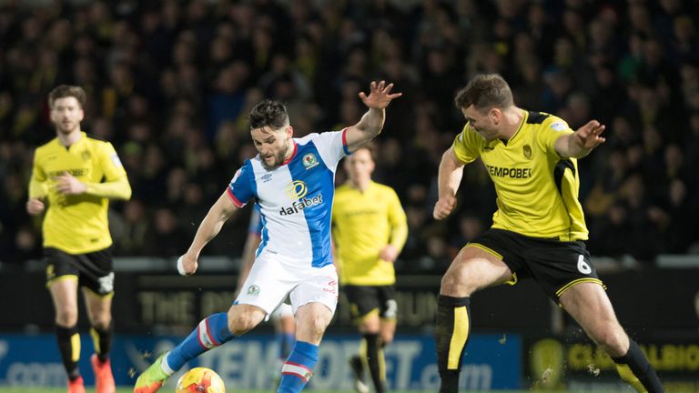 Ben Turner in action for Burton against Blackburn this season