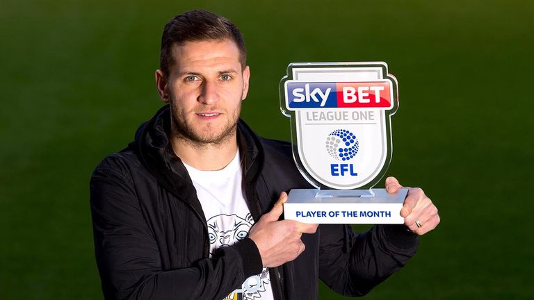 Billy Sharp of Sheffield United wins the Sky Bet League One player of the month award for February