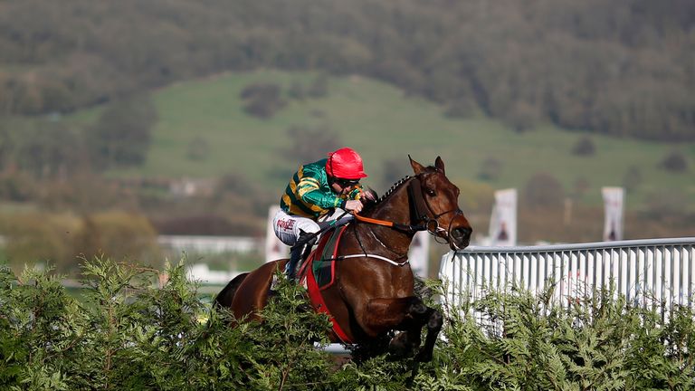 CHELTENHAM, ENGLAND - MARCH 15:  Jamie Codd riding Cause Of Causes clear the last to win The Glenfarclas Steeple Chase at Cheltenham racecourse on day two 