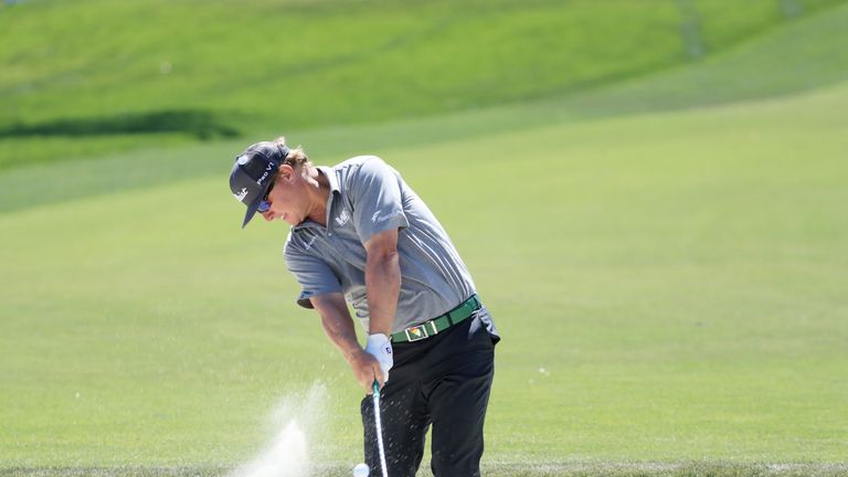 ORLANDO, FL - MARCH 18:  Charley Hoffman of the United States plays a shot from a bunker on the first hole during the third round of the Arnold Palmer Invi