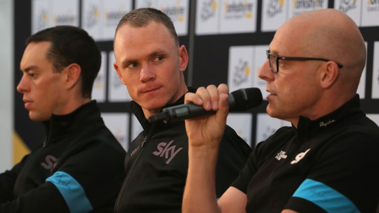 Chris Froome (left) has come out in support of Team Sky boss Dave Brailsford