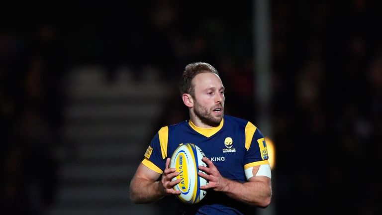 WORCESTER - NOVEMBER 18 2016:  Warriors full-back Chris Pennell in action during the Aviva Premiership match between Worcester and Northampton