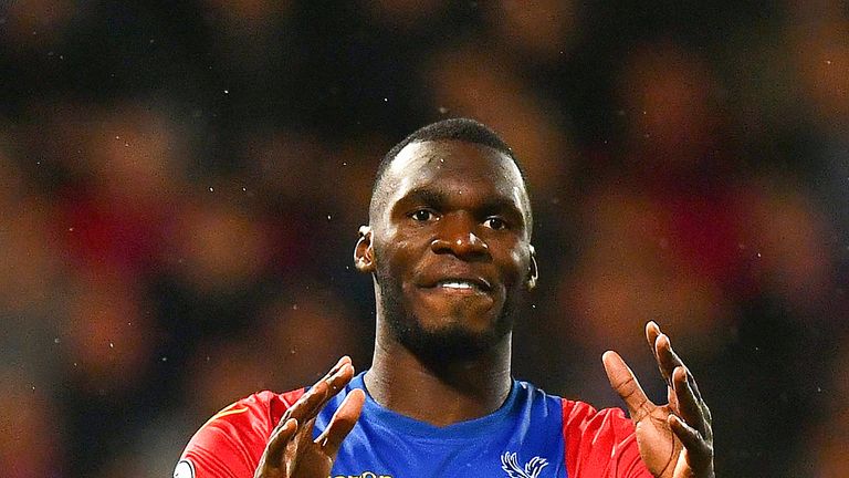 Christian Benteke reacts during the Premier League match between Crystal Palace and West Ham United