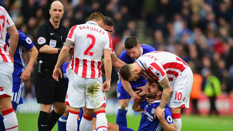 Costa was once again at the centre of controversy during Chelsea's win over Stoke